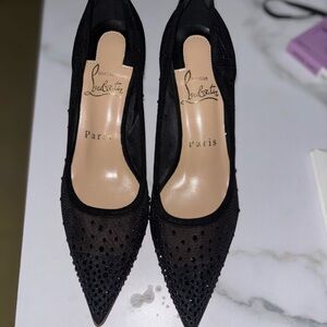 Christian Louboutin Black Mesh Heels